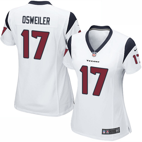 Women's Game Brock Osweiler Nike Jersey White Road - #17 NFL Houston Texans